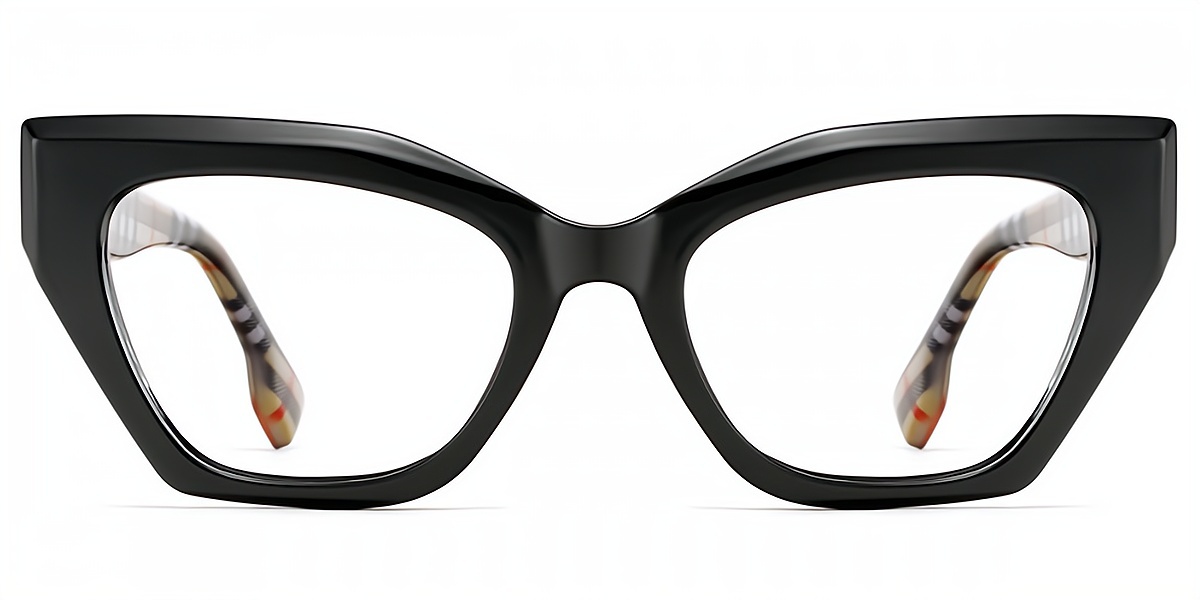 Black Cat Eye Retro Oversized Plastic Eyeglasses