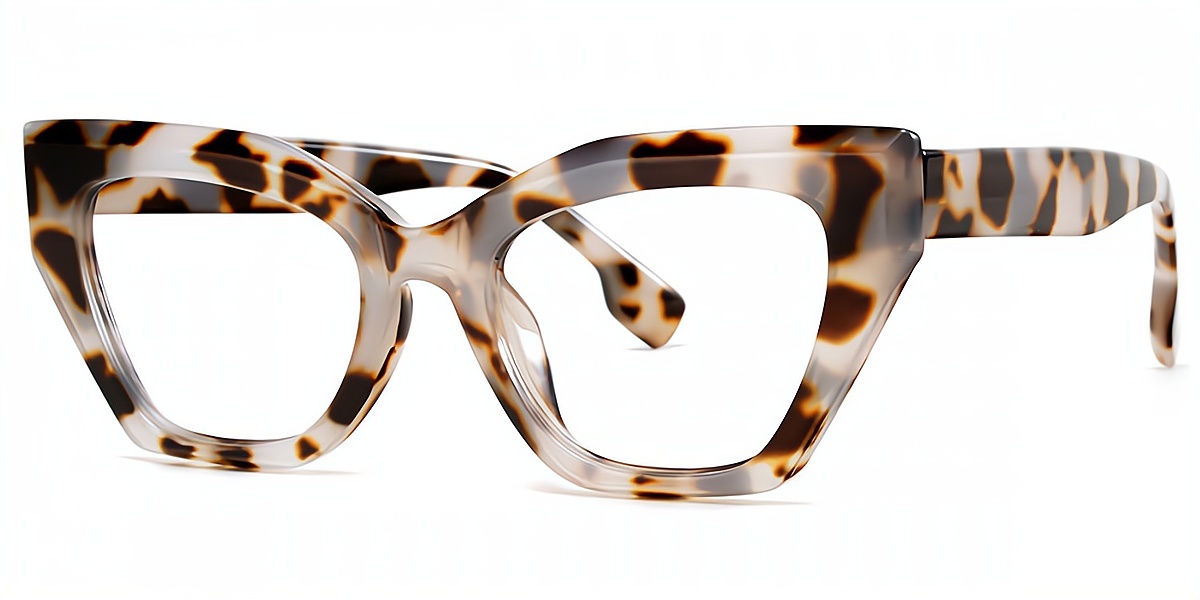Tortoise Cat Eye Retro Oversized Plastic Eyeglasses