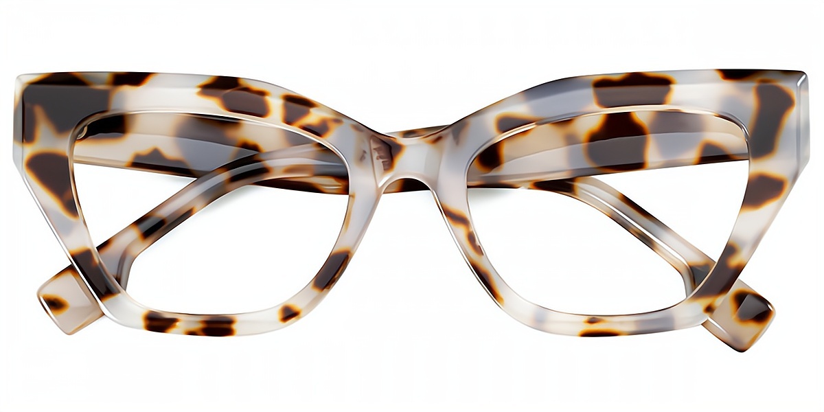Tortoise Cat Eye Retro Oversized Plastic Eyeglasses
