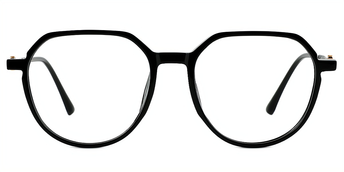 Black Oval Simple Elegant TR90 Eyeglasses