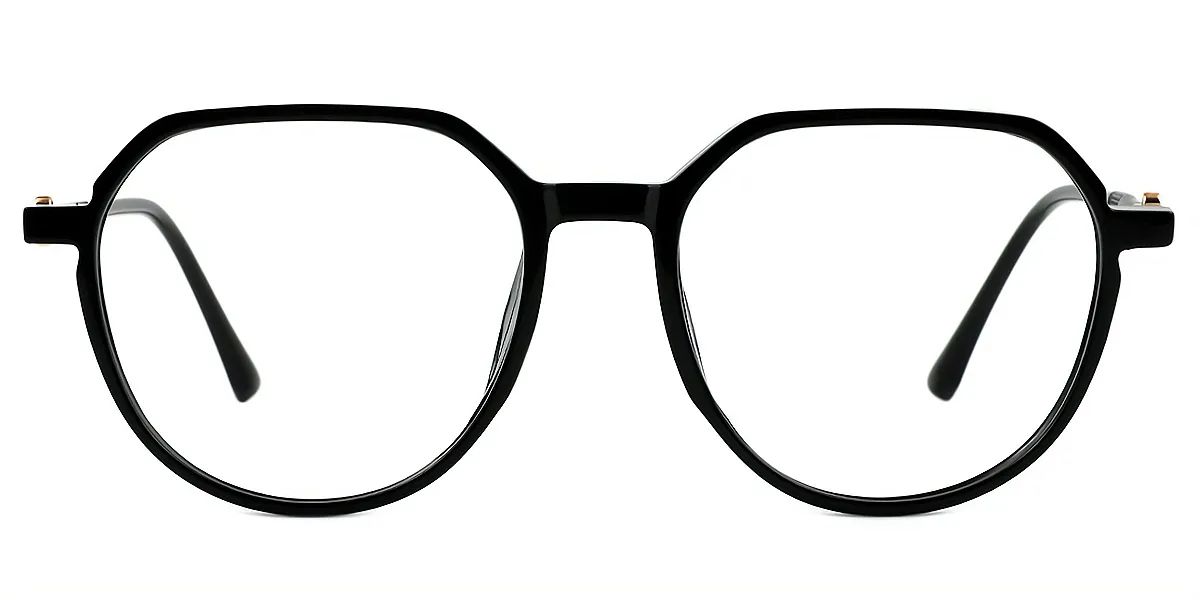 Black Oval Simple Elegant TR90 Eyeglasses