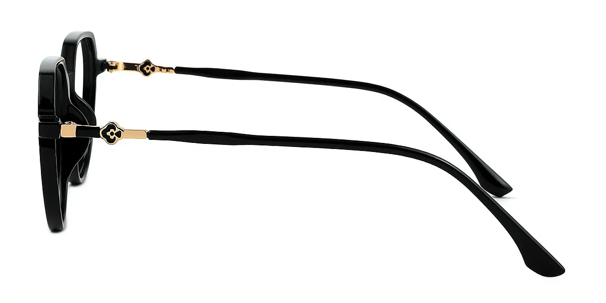 Black Oval Simple Elegant TR90 Eyeglasses