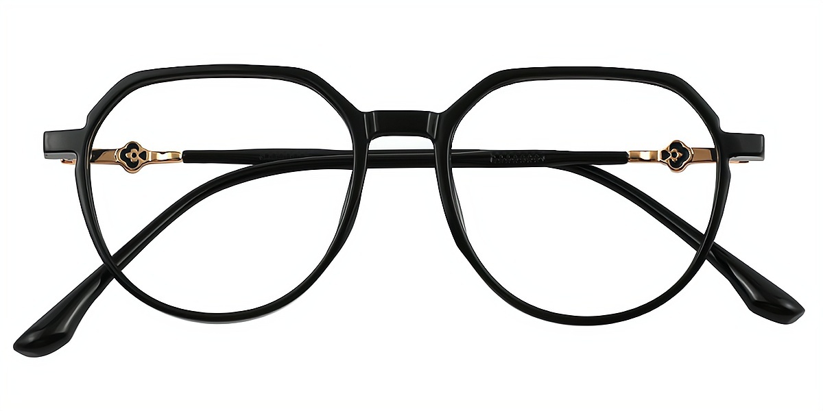 Black Oval Simple Elegant TR90 Eyeglasses