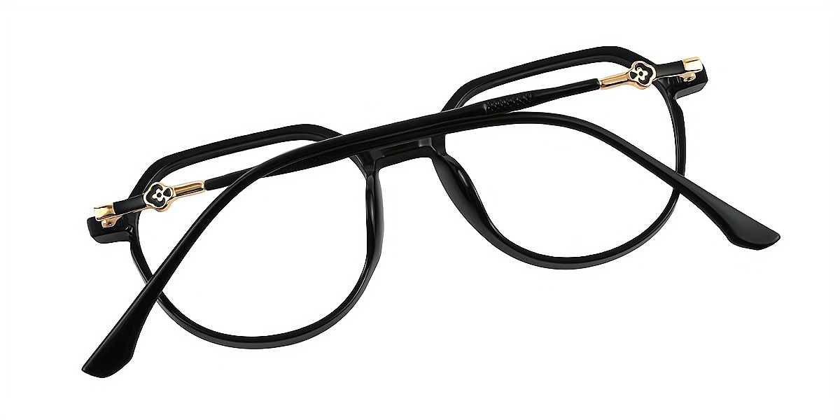 Black Oval Simple Elegant TR90 Eyeglasses