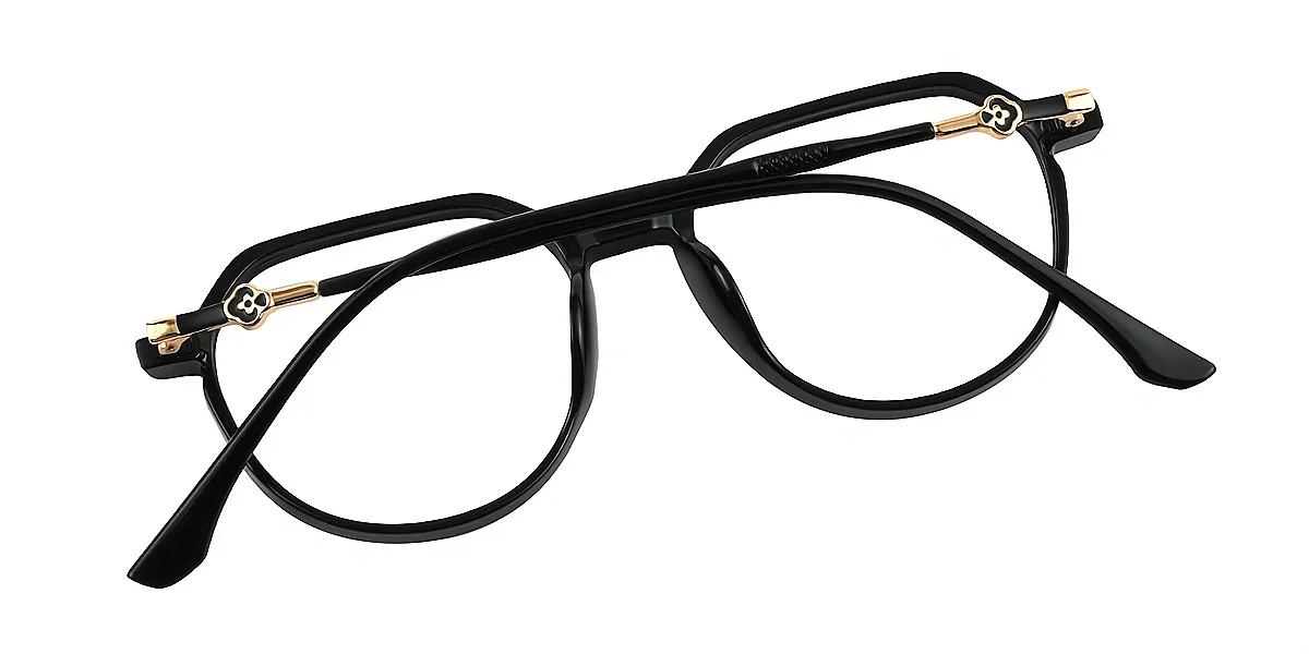 Black Oval Simple Elegant TR90 Eyeglasses