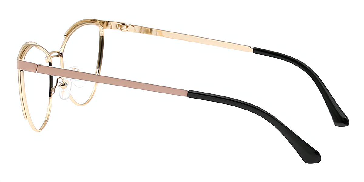 Pink Cat Eye Elegant Metal Eyeglasses