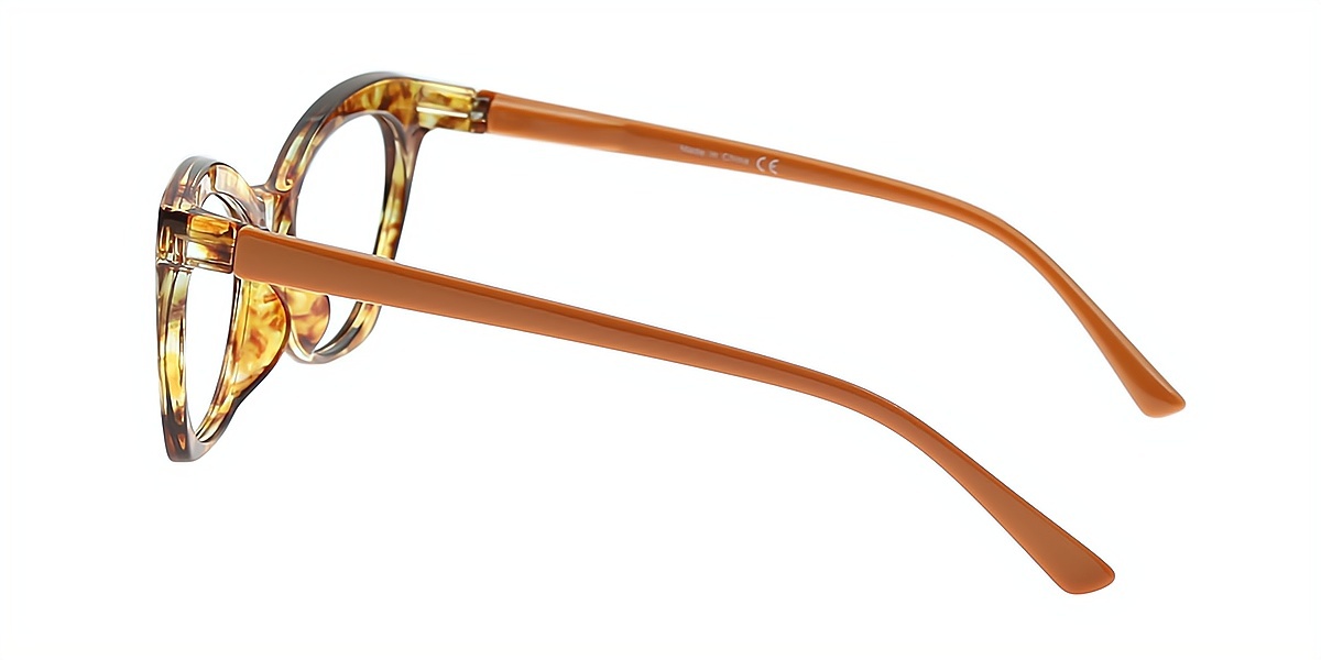 Tortoise Cat Eye Ornate Plastic Eyeglasses