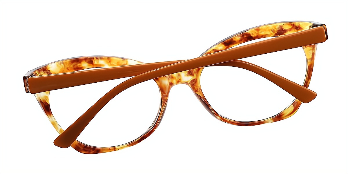 Tortoise Cat Eye Ornate Plastic Eyeglasses