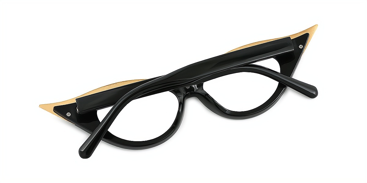 Black Cat Eye Hipster Plastic Eyeglasses
