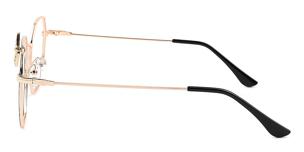 Black Geometric Elegant Metal Eyeglasses