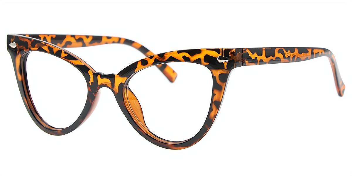 Tortoise Cat Eye Chic Oversized Plastic Eyeglasses