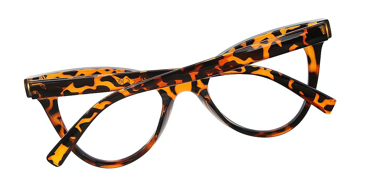 Tortoise Cat Eye Chic Oversized Plastic Eyeglasses