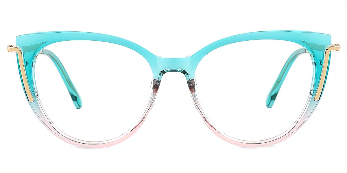 Blue Gradient Cat Eye Detailed Refined TR90 Eyeglasses