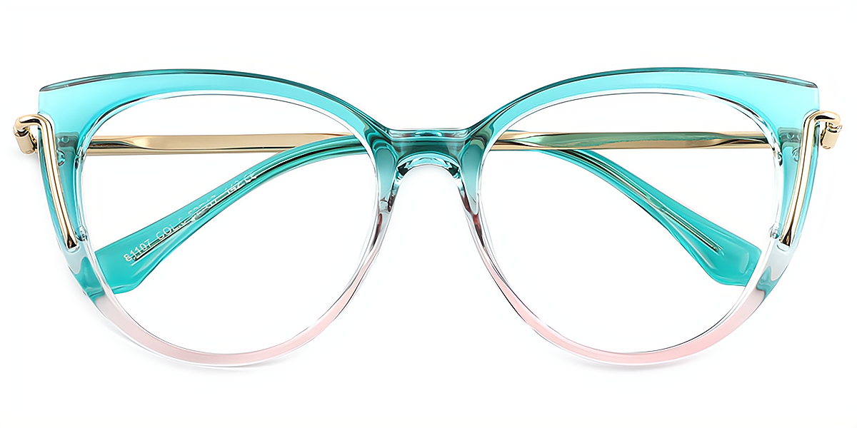 Blue Gradient Cat Eye Detailed Refined TR90 Eyeglasses