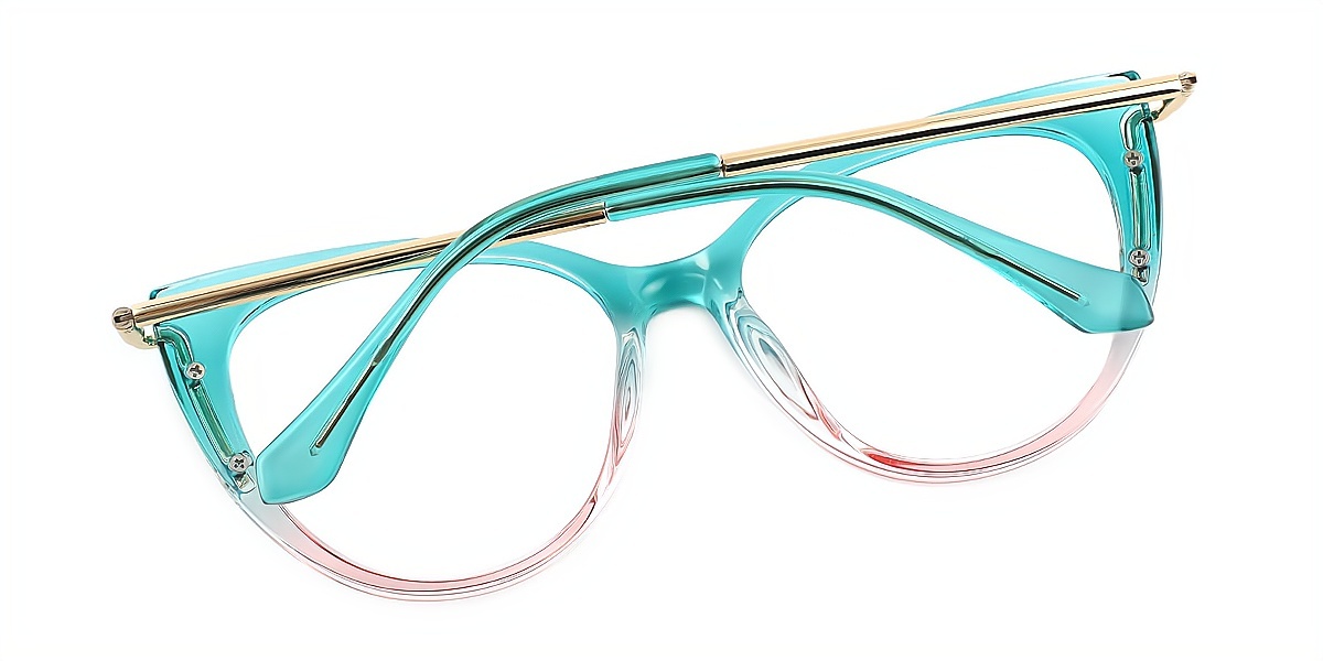 Blue Gradient Cat Eye Detailed Refined TR90 Eyeglasses