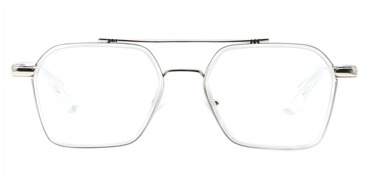 Clear Aviator Classic Double Bridge Plastic Eyeglasses