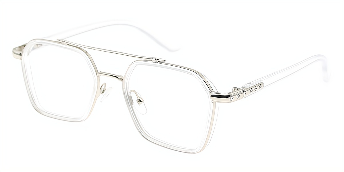 Clear Aviator Classic Double Bridge Plastic Eyeglasses