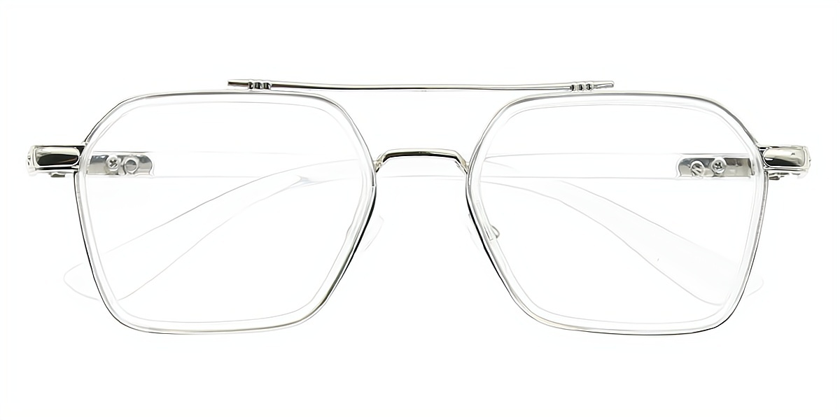 Clear Aviator Classic Double Bridge Plastic Eyeglasses