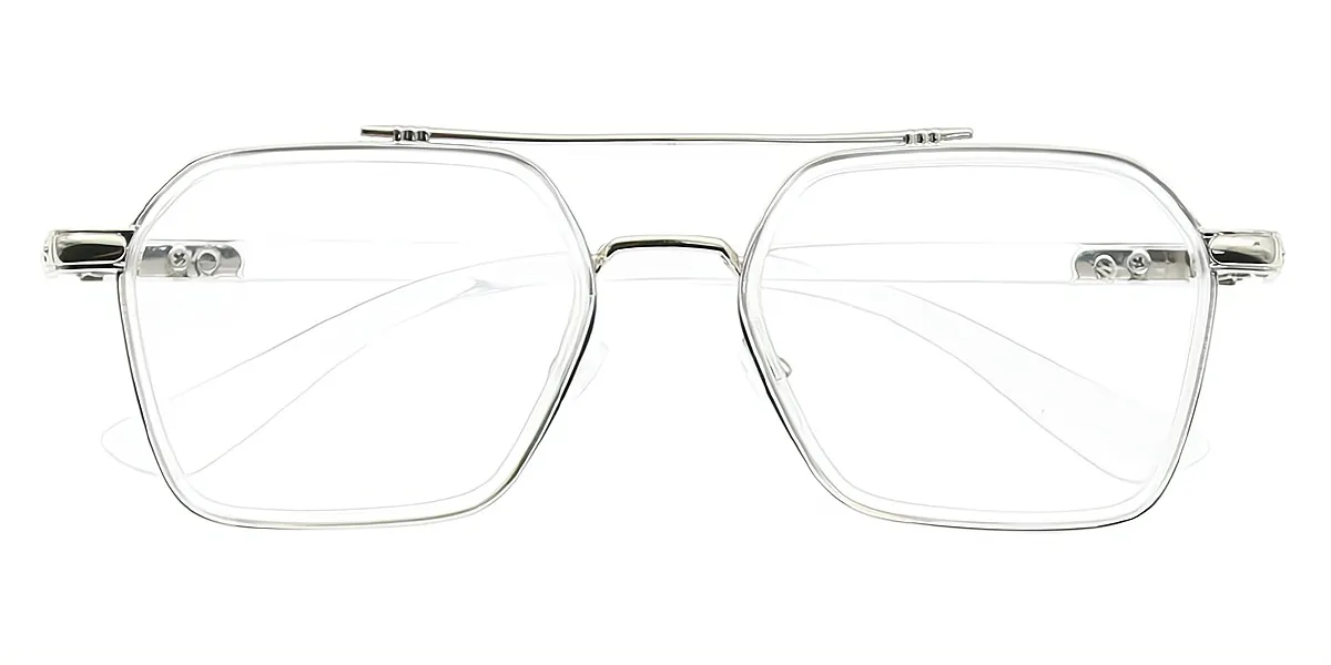 Clear Aviator Classic Double Bridge Plastic Eyeglasses