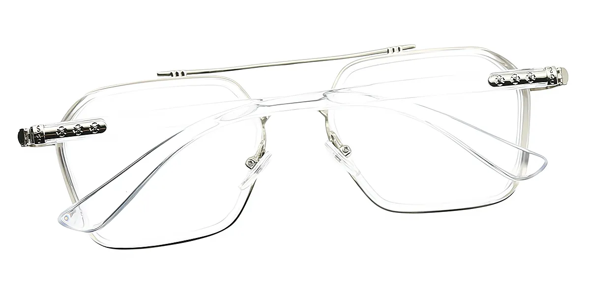 Clear Aviator Classic Double Bridge Plastic Eyeglasses