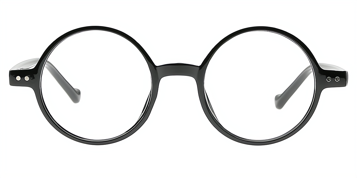 Black Round Retro Plastic Eyeglasses