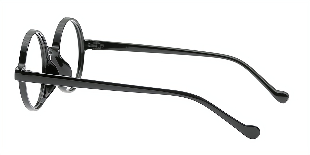 Black Round Retro Plastic Eyeglasses