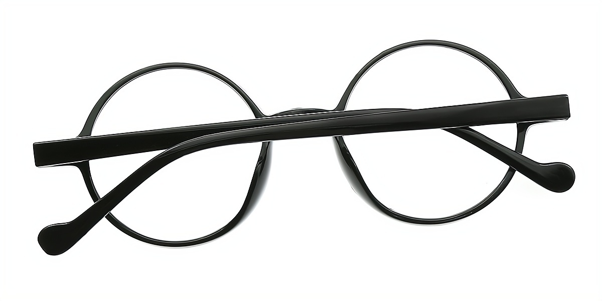 Black Round Retro Plastic Eyeglasses