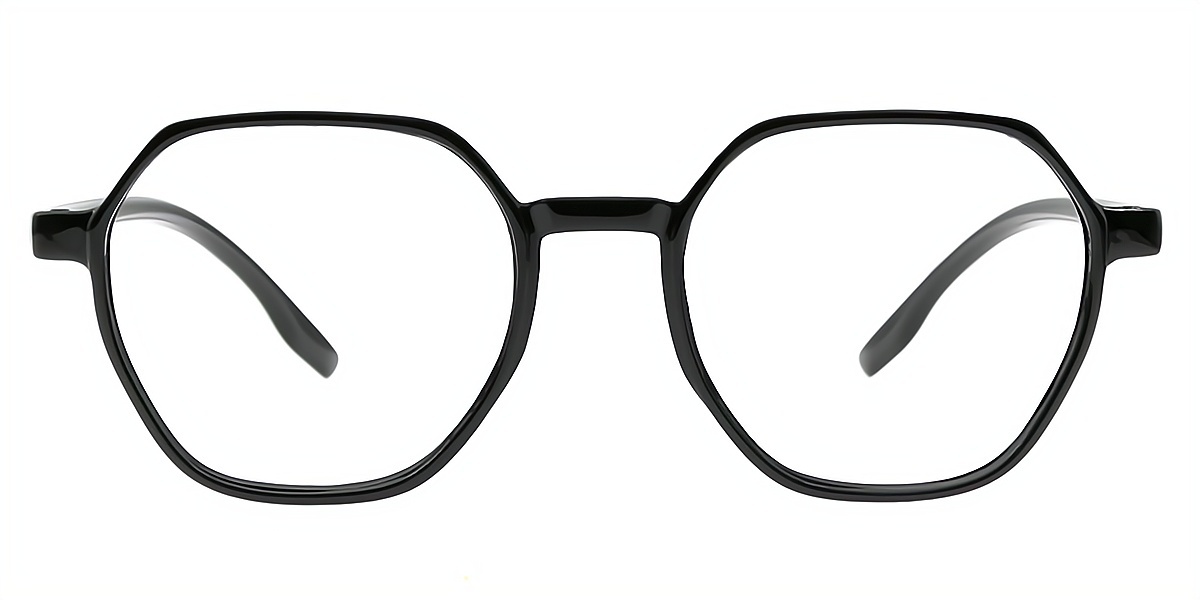 Black Geometric Classic Thin Plastic Eyeglasses