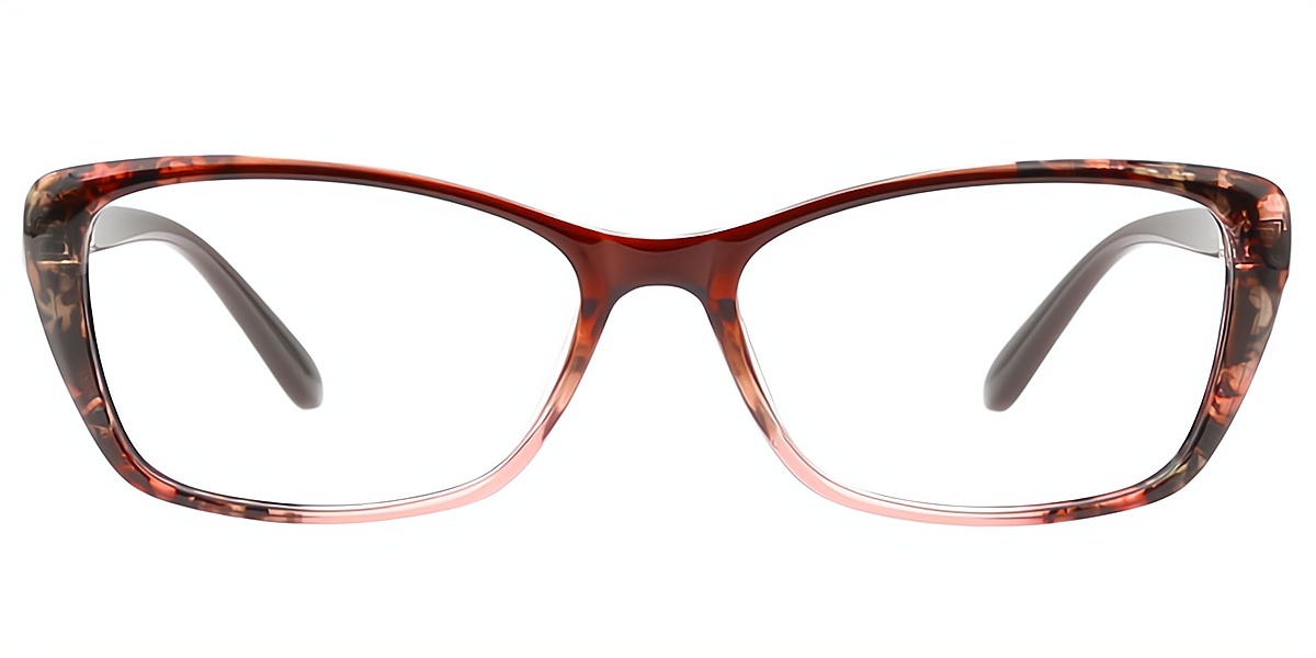 Brown Oval Ornate TR90 Eyeglasses