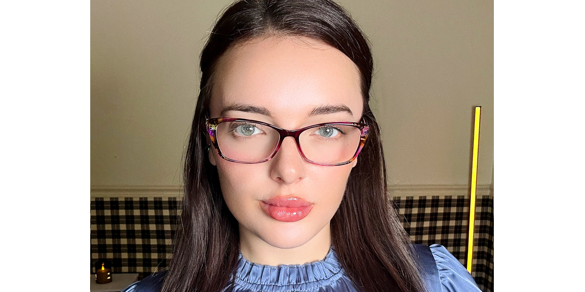 Purple Oval Ornate TR90 Eyeglasses