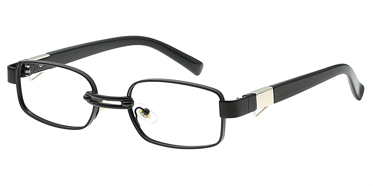 Black Rectangle Classic Metal Eyeglasses