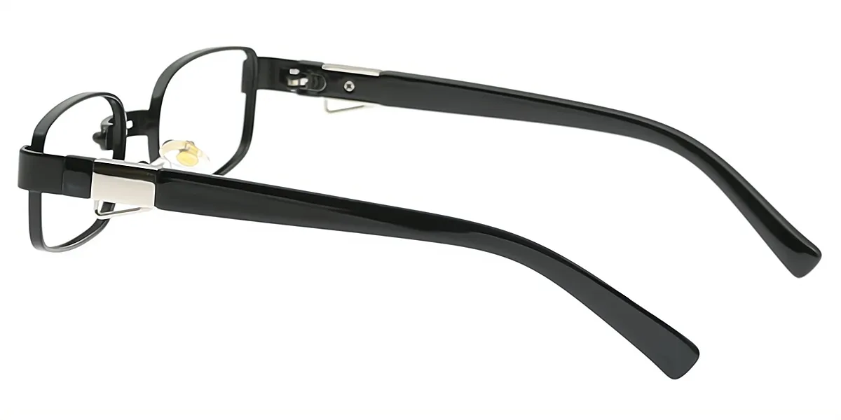 Black Rectangle Classic Metal Eyeglasses