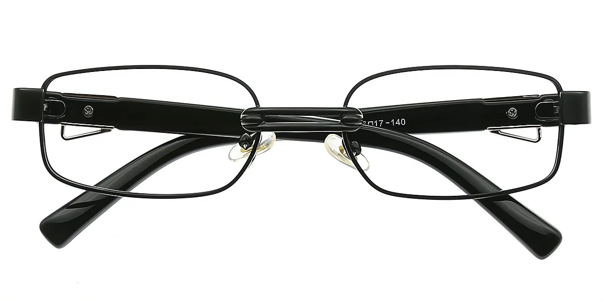 Black Rectangle Classic Metal Eyeglasses