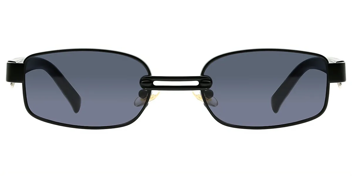 Black Rectangle Classic Metal Eyeglasses