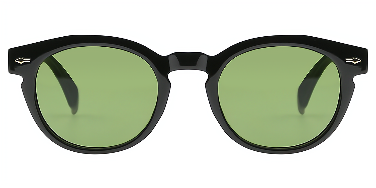 Black Oval Retro Horn Plastic Eyeglasses