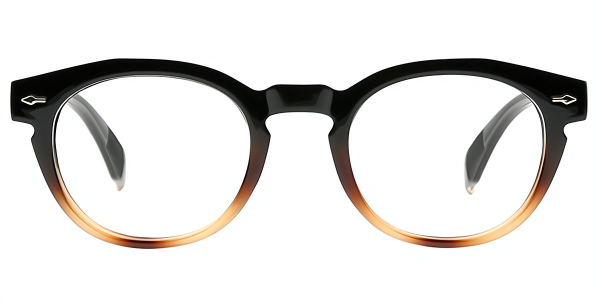 Black Tortoise Oval Retro Horn Plastic Eyeglasses