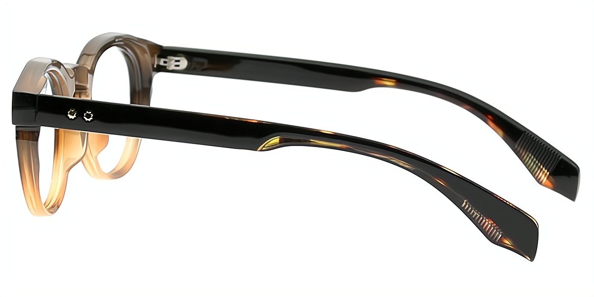 Black Tortoise Oval Retro Horn Plastic Eyeglasses