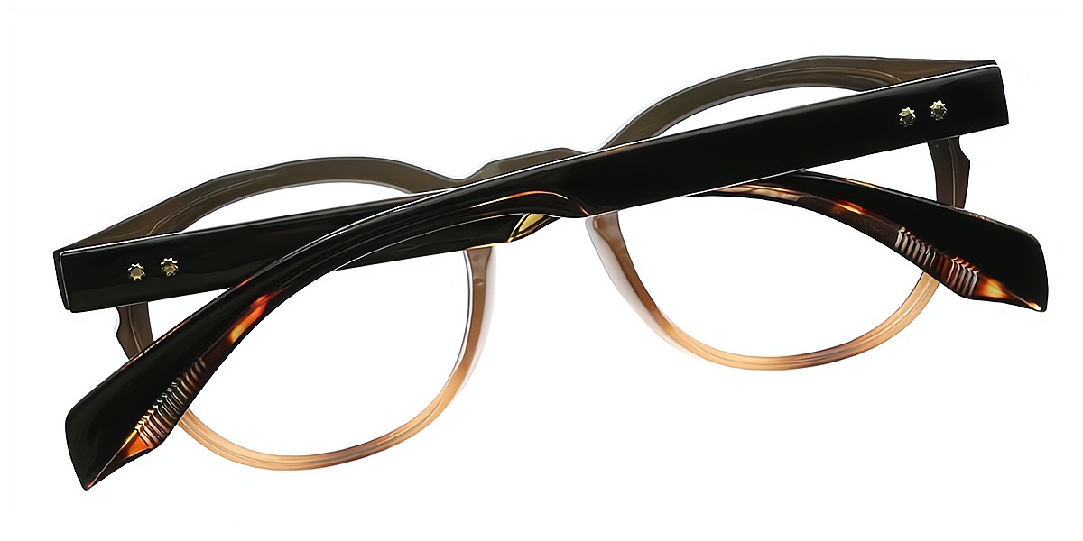 Black Tortoise Oval Retro Horn Plastic Eyeglasses