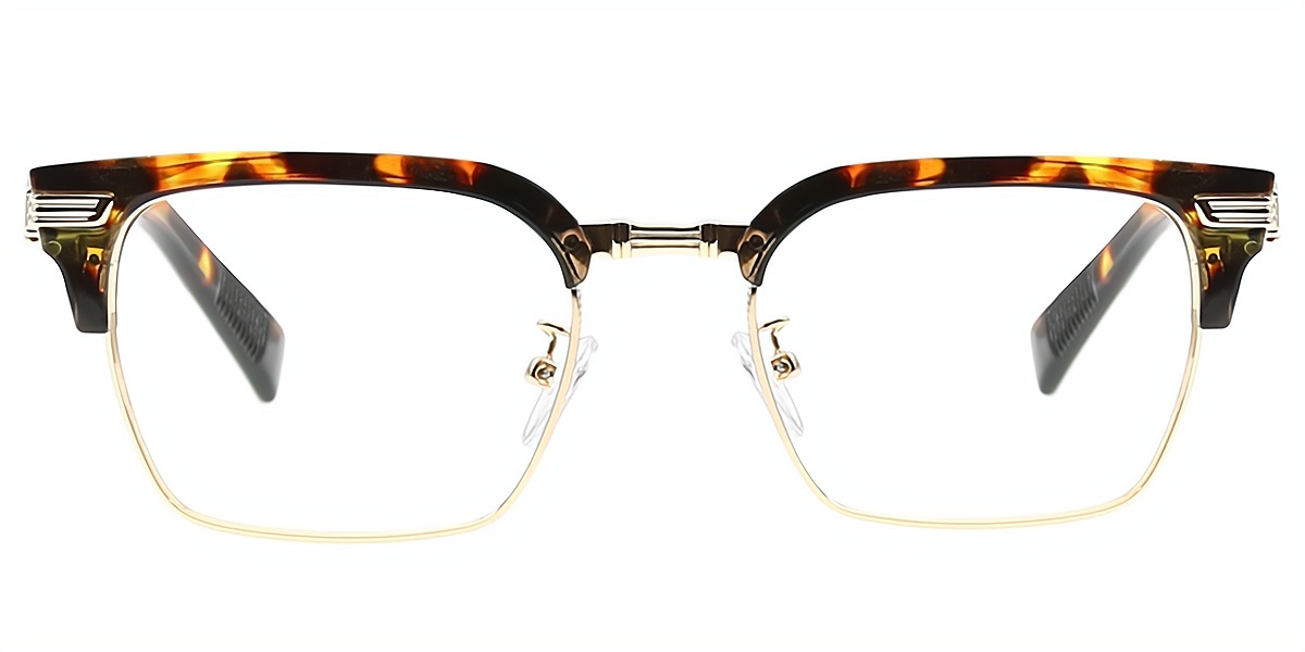 Tortoise Browline Classic Horn Mixed Materials Eyeglasses