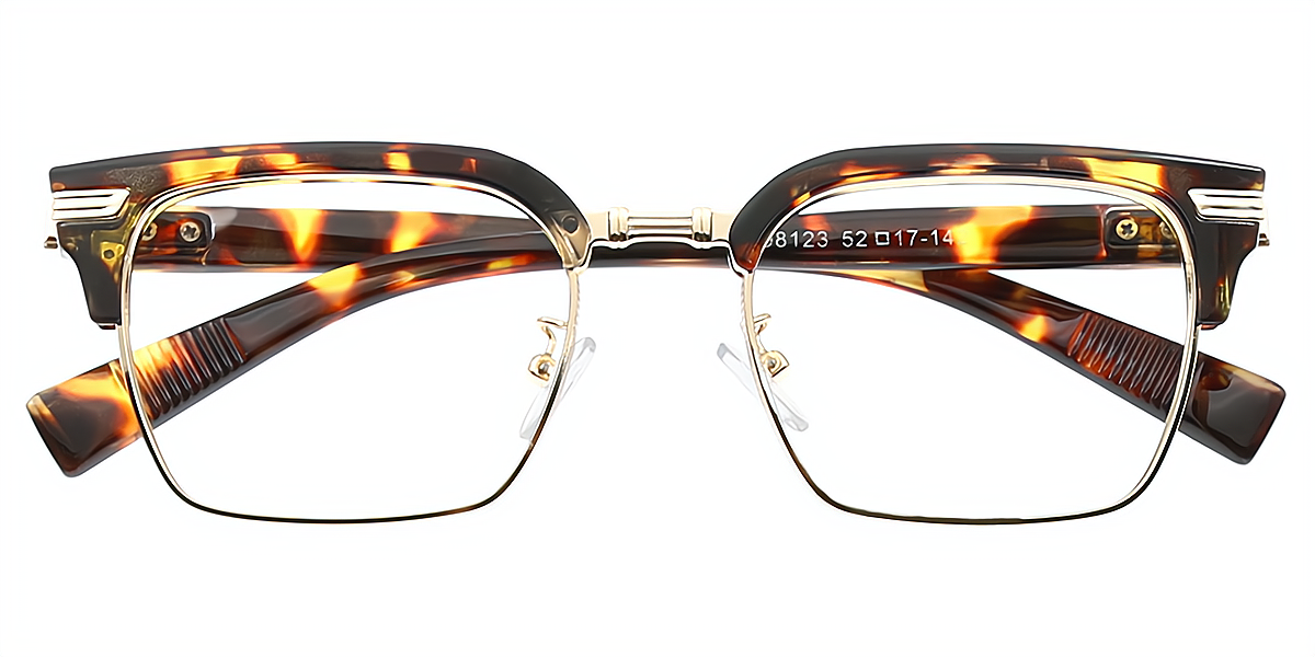 Tortoise Browline Classic Horn Mixed Materials Eyeglasses