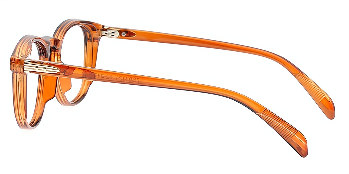 Orange Oval Simple Horn Plastic Eyeglasses