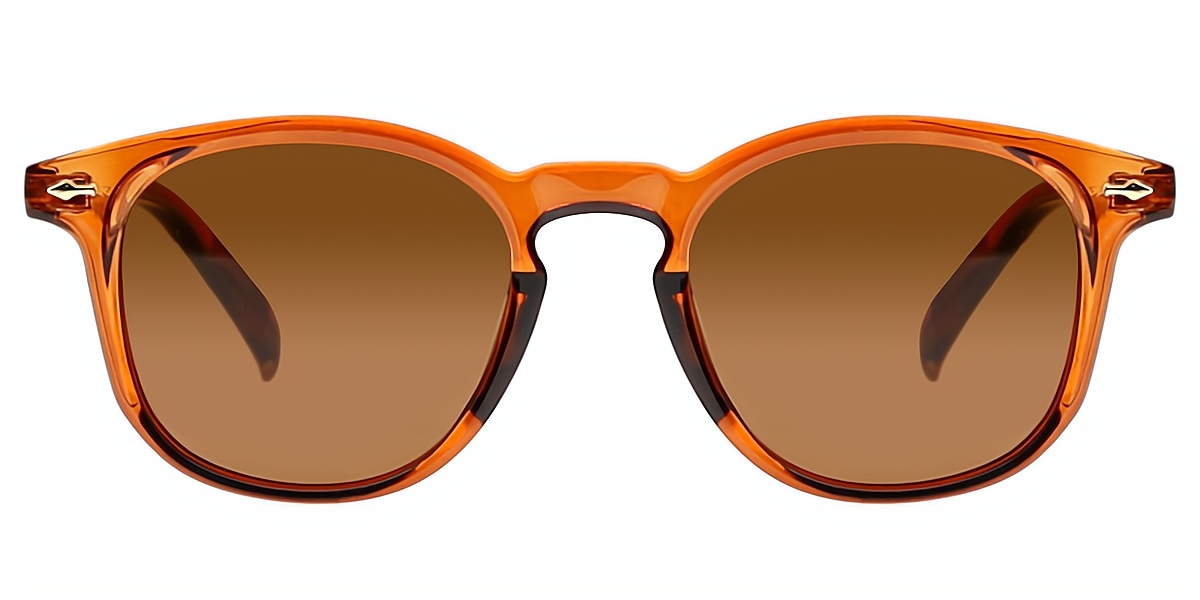 Orange Oval Simple Horn Plastic Eyeglasses