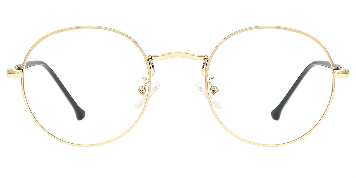 Golden Round Elegant Metal Eyeglasses