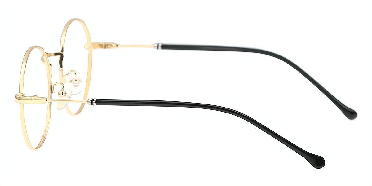 Golden Round Elegant Metal Eyeglasses