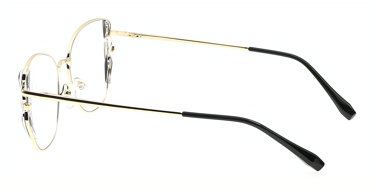 Black Butterfly Ornate Metal Eyeglasses