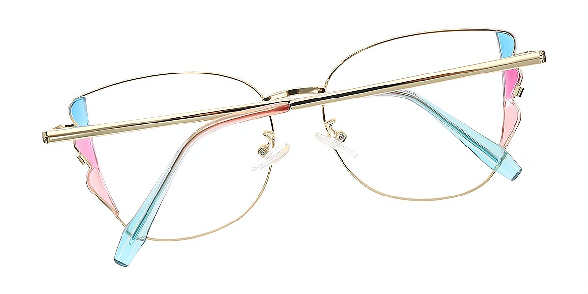 Blue Butterfly Ornate Metal Eyeglasses