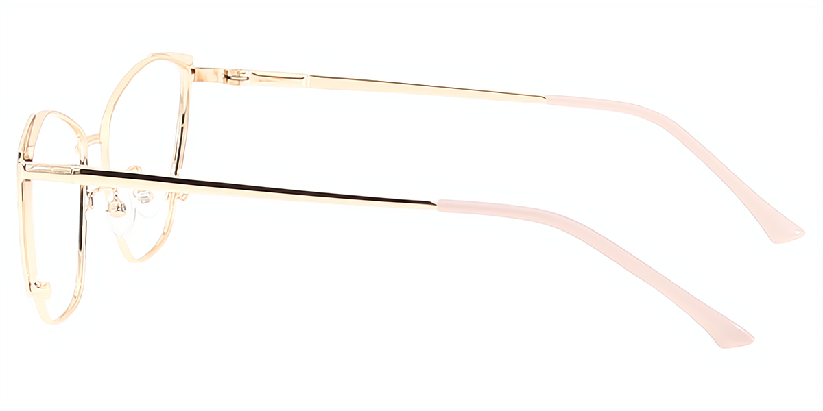 Pink Golden Cat Eye Exquisite Metal Eyeglasses