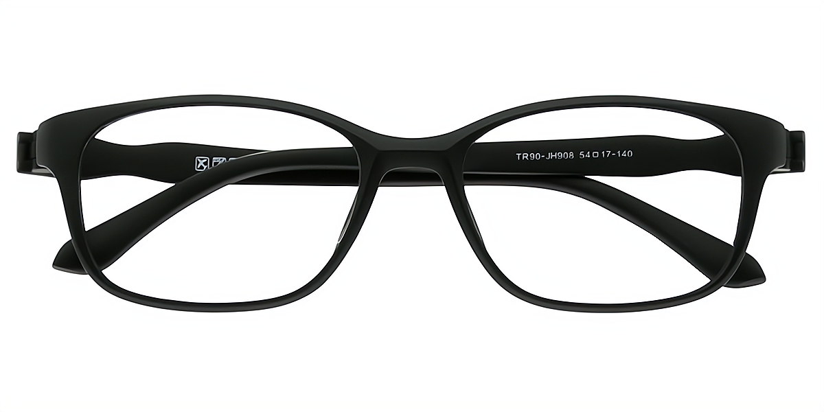 Black Rectangle Classic Simple TR90 Eyeglasses