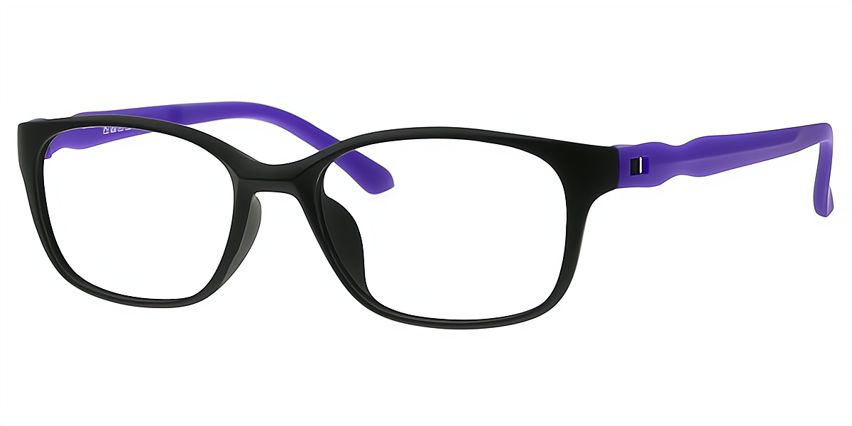 Black Blue Rectangle Classic Simple TR90 Eyeglasses