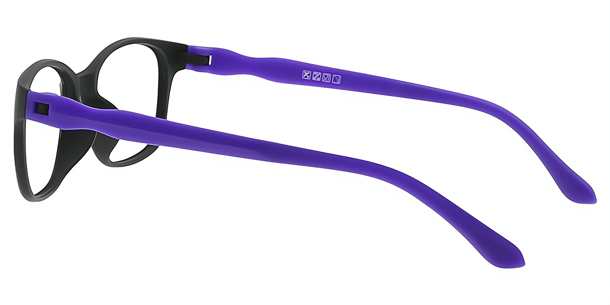 Black Blue Rectangle Classic Simple TR90 Eyeglasses